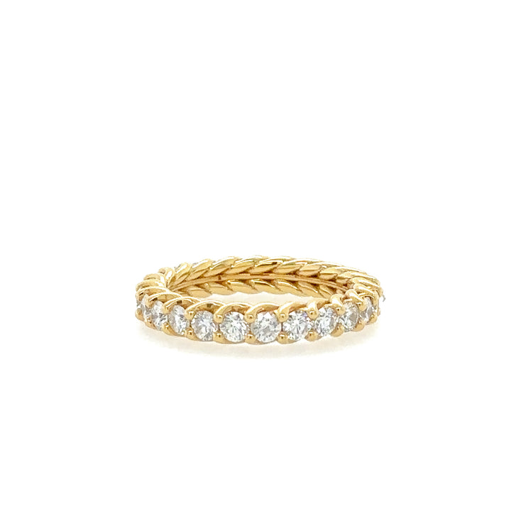 Yellow Gold Diamond Braided Band