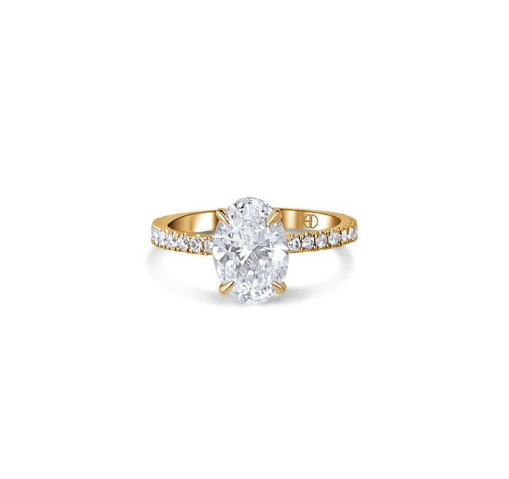 Oval Hidden Halo and Pave Engagement Ring