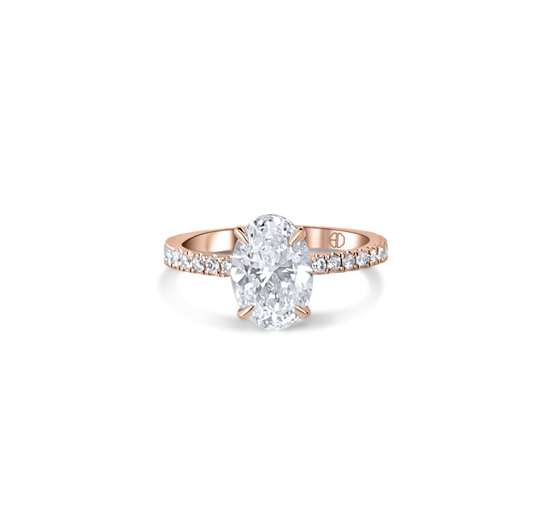 Oval Hidden Halo and Pave Engagement Ring