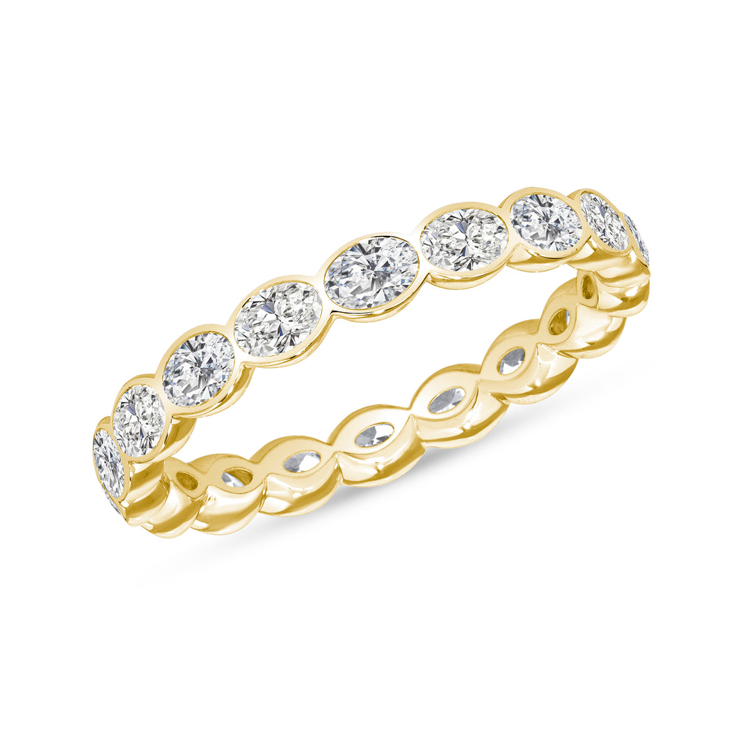 Oval Diamond Bezel Eternity Band