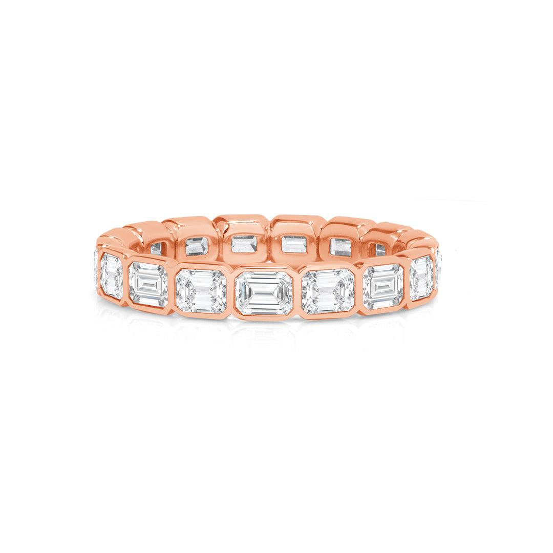 Medium Bezel Set Emerald Cut Eternity Band