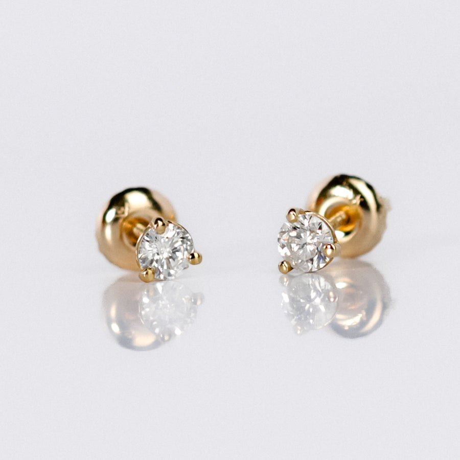 Diamond Solitaire Stud Earrings