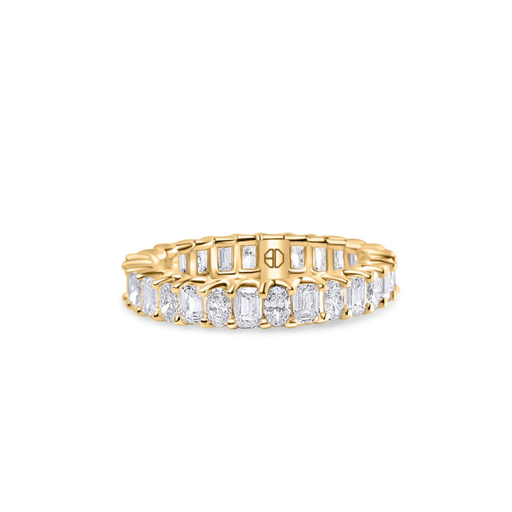 Emerald and Oval Diamond Eternity Band