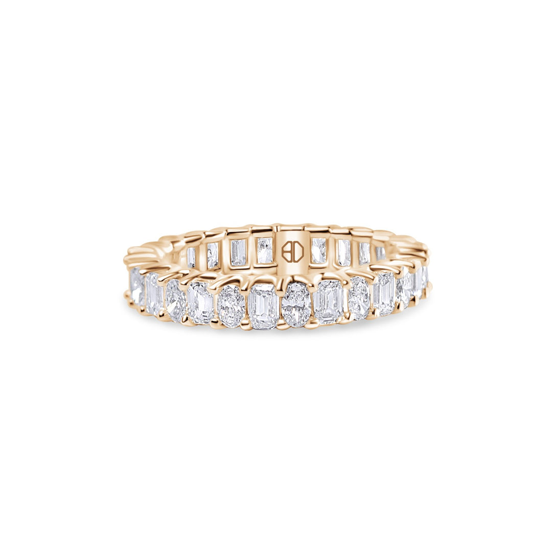 Emerald and Oval Diamond Eternity Band