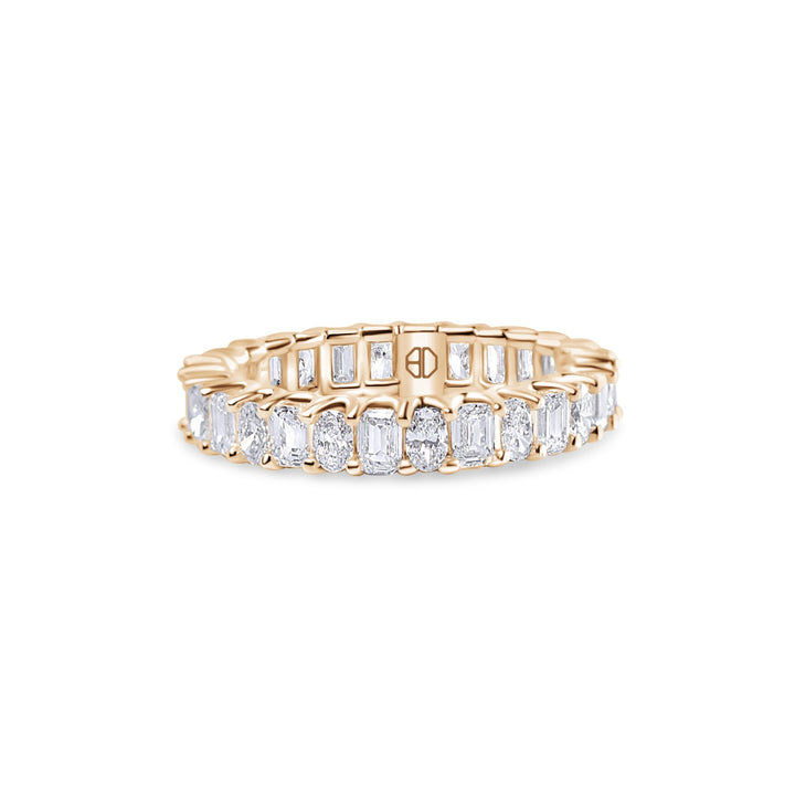 Emerald and Oval Diamond Eternity Band