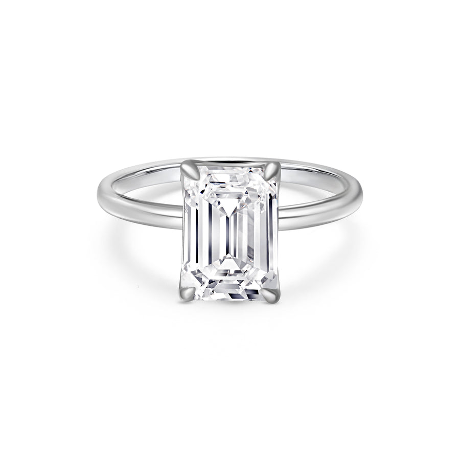 Emerald Diamond Solitaire Ring