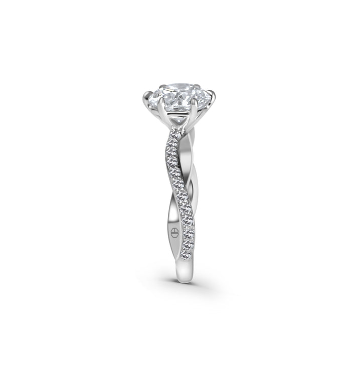 Twist Diamond Engagement Ring