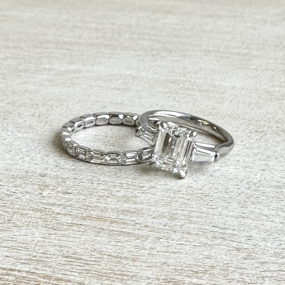 Mini Emerald Cut Bezel Eternity Band