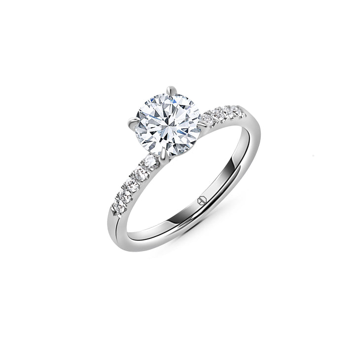 Round Pave Diamond Ring