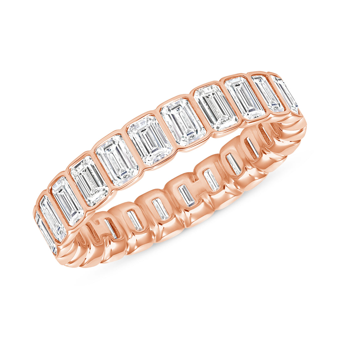 Emerald Cut Bezel Set Eternity Band