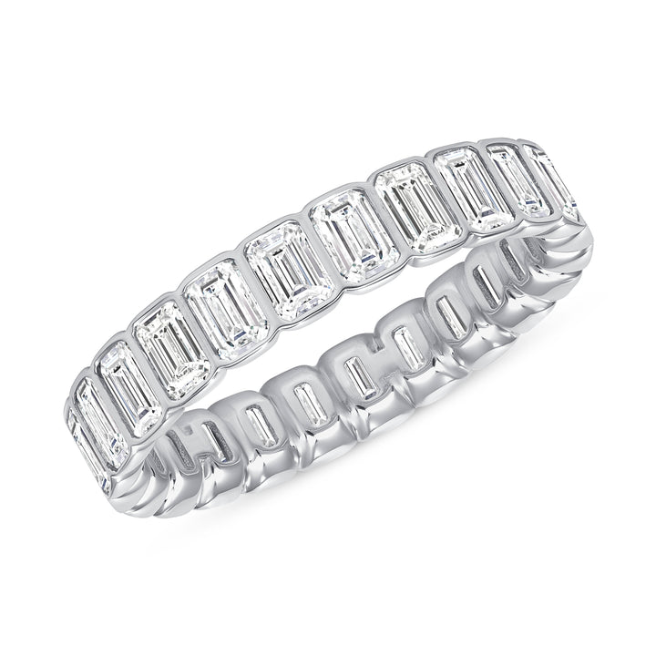 Emerald Cut Bezel Eternity Band