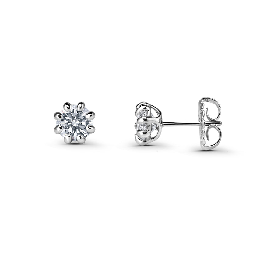 Flower Stud Diamond Earrings