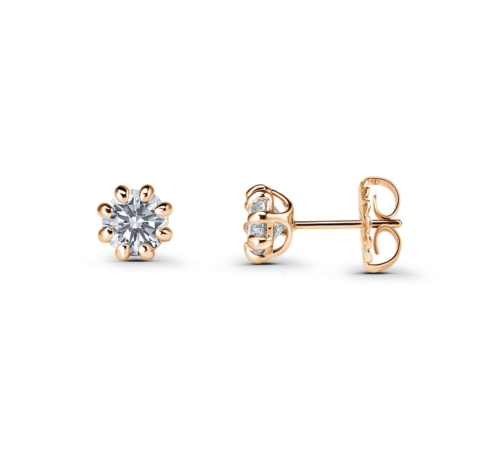 Diamond Flower Stud Earrings