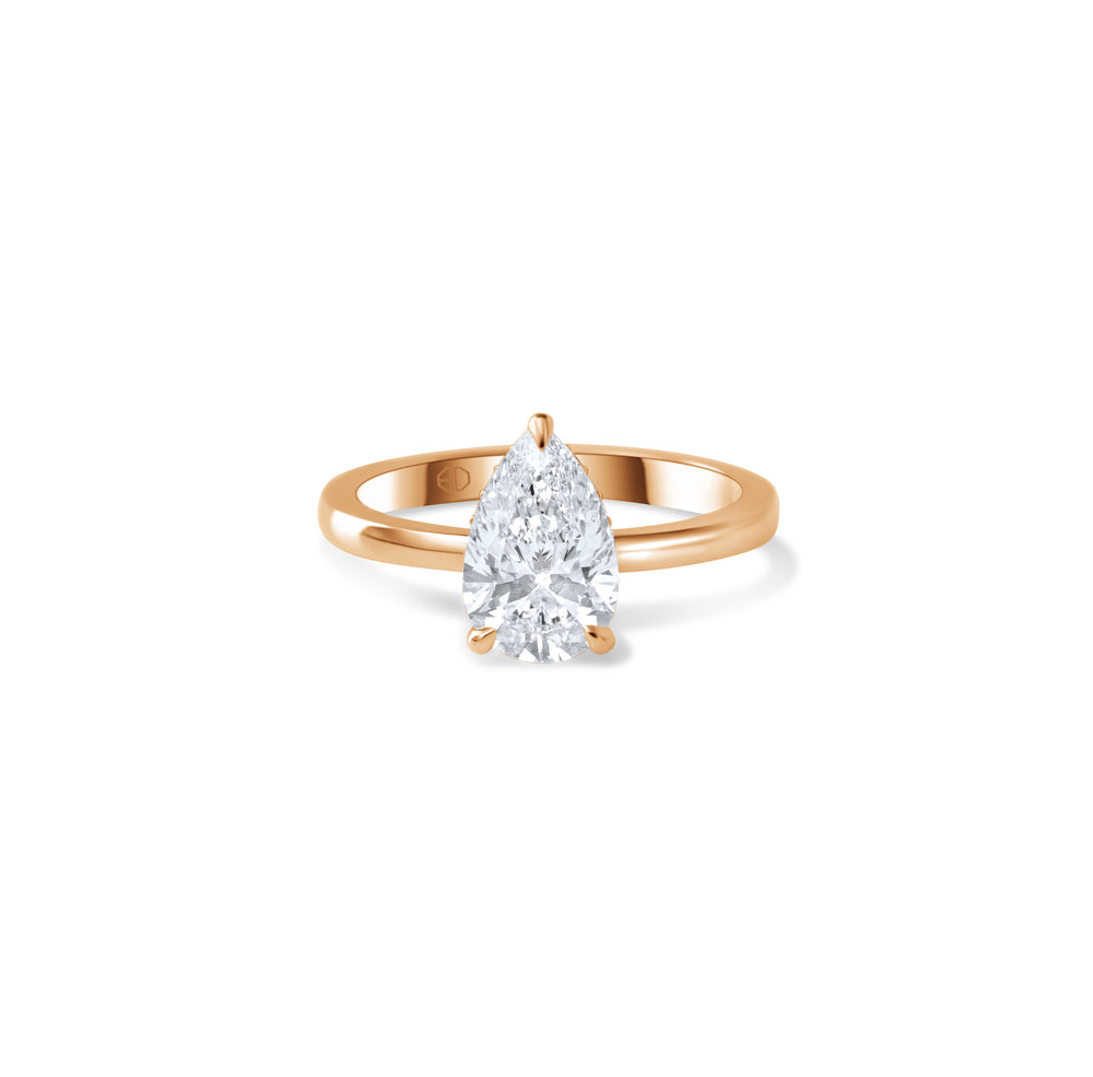 Pear Shape Hidden Halo Ring