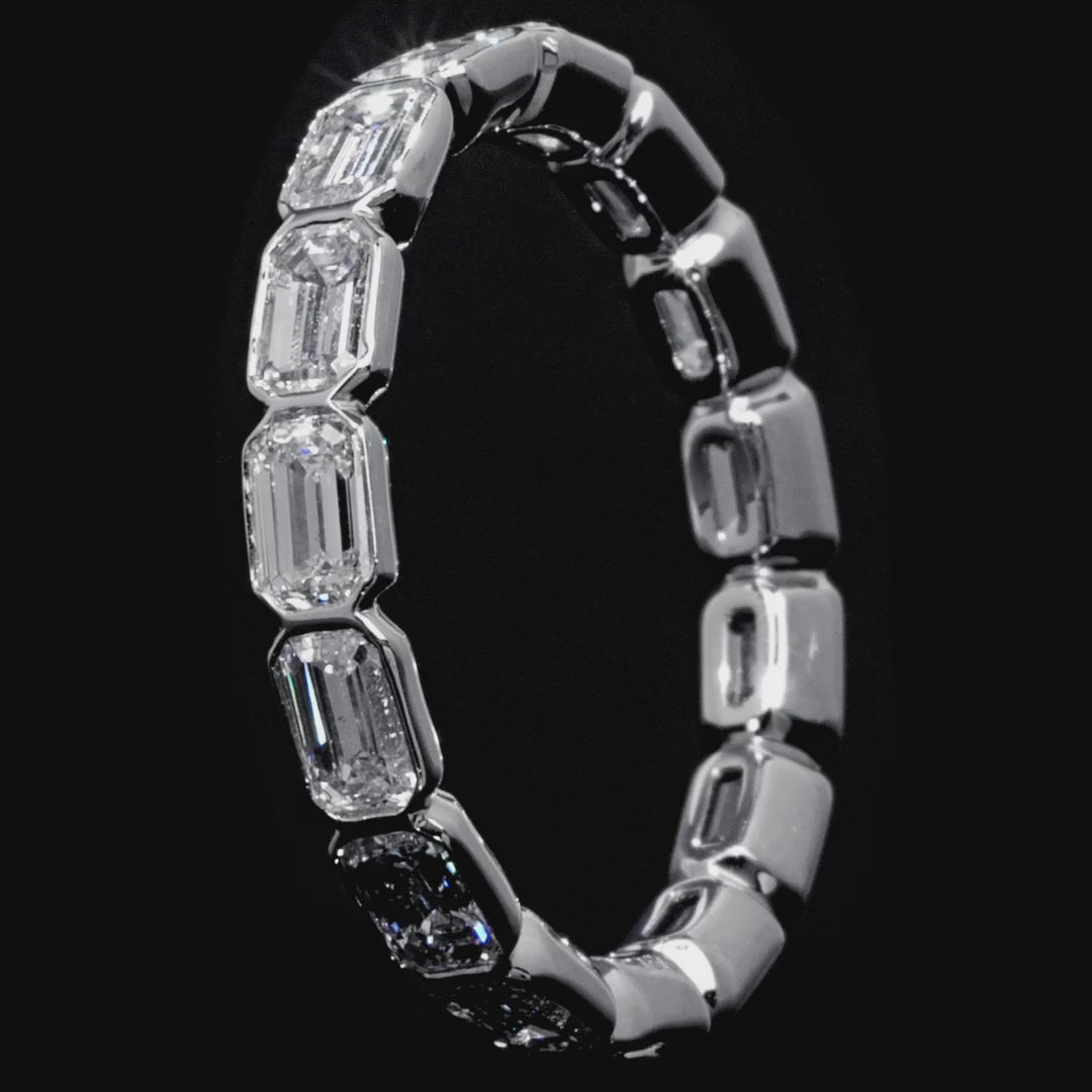 Medium Bezel Set Emerald Cut Eternity Band