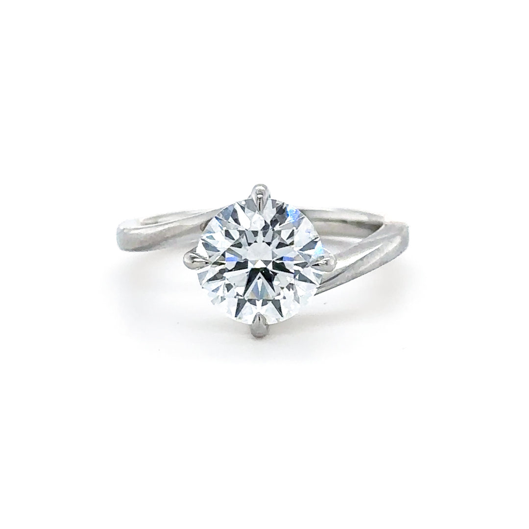 Pass Through Rings Round Bypass Compass Engagement Ring