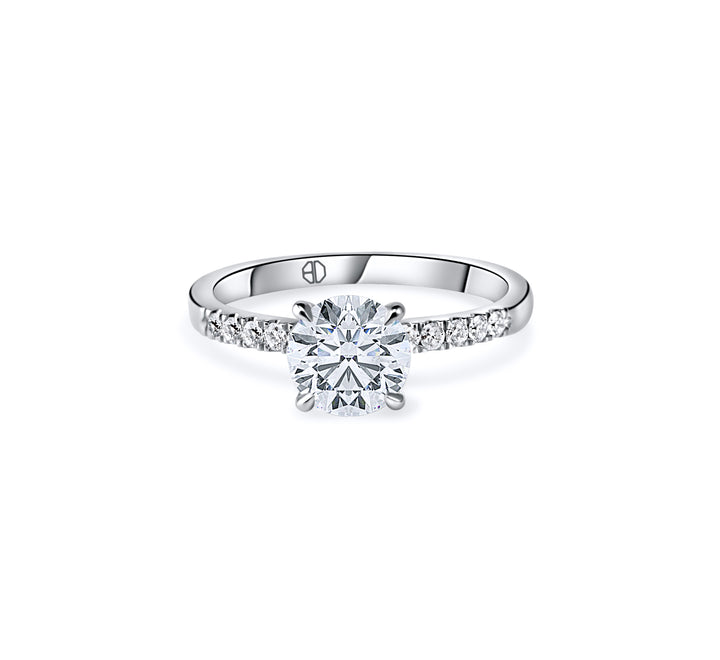 Pave Accent Round Diamond Ring